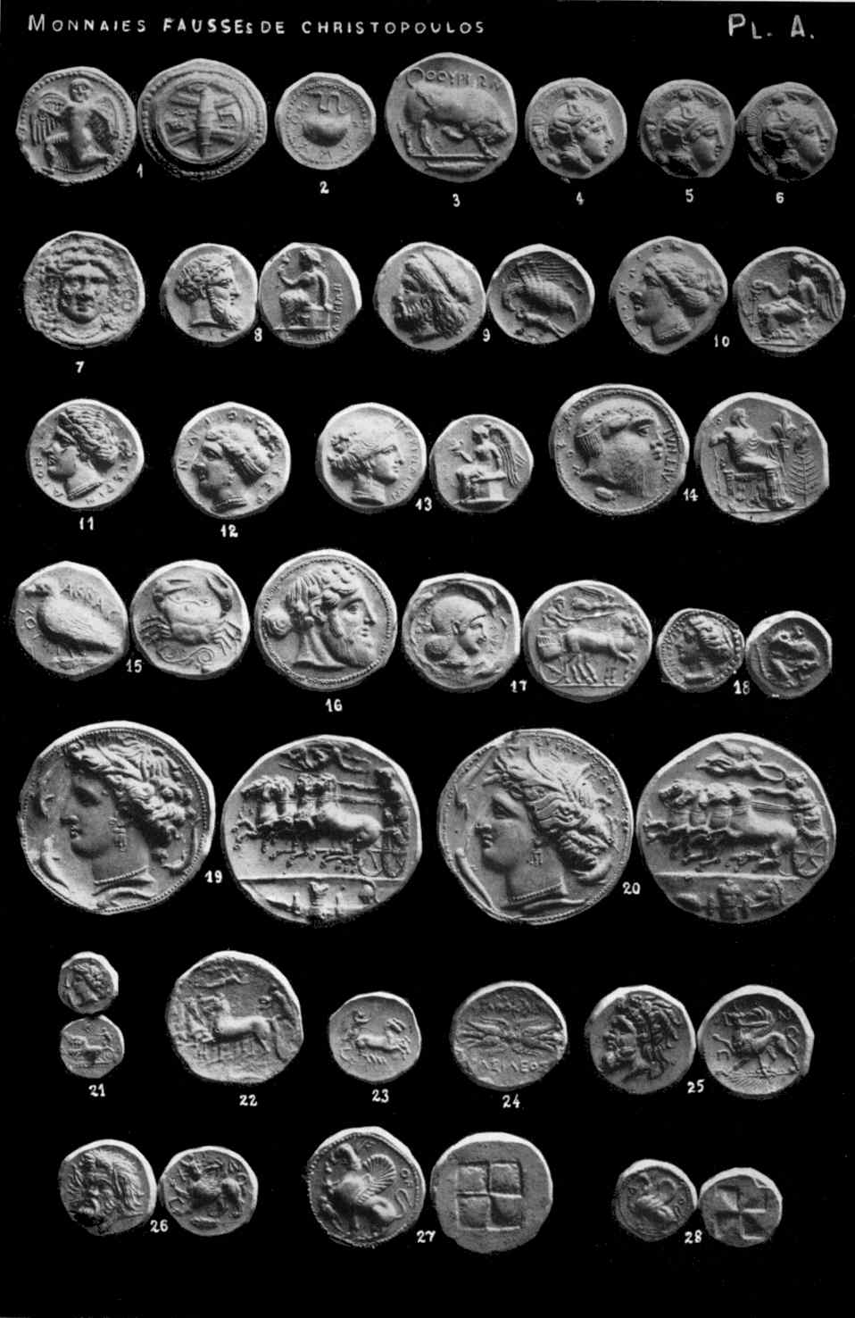 Plate A of false coins