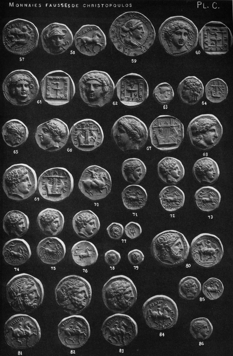 Plate C of false coins