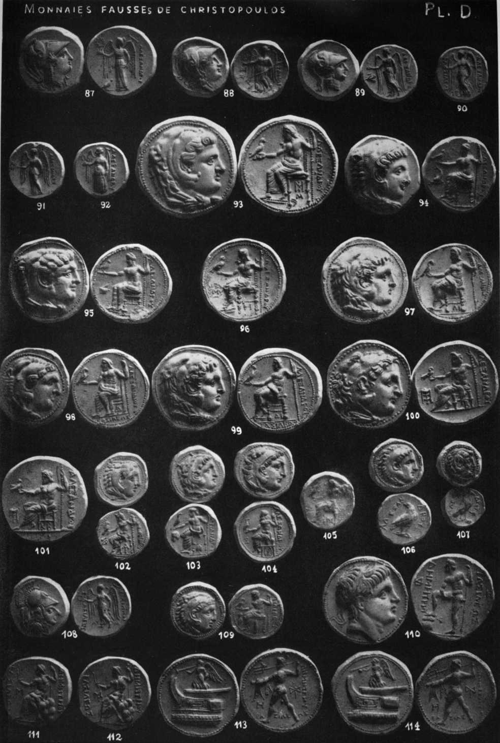 Plate D of false coins