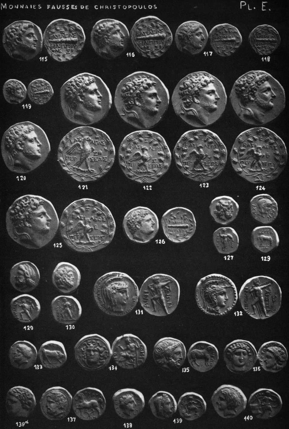 Plate E of false coins