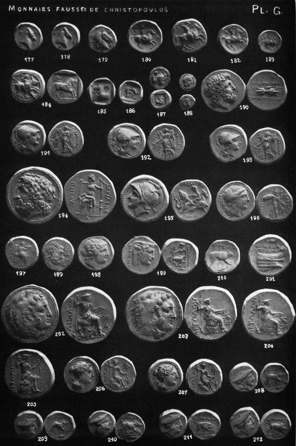Plate G of false coins