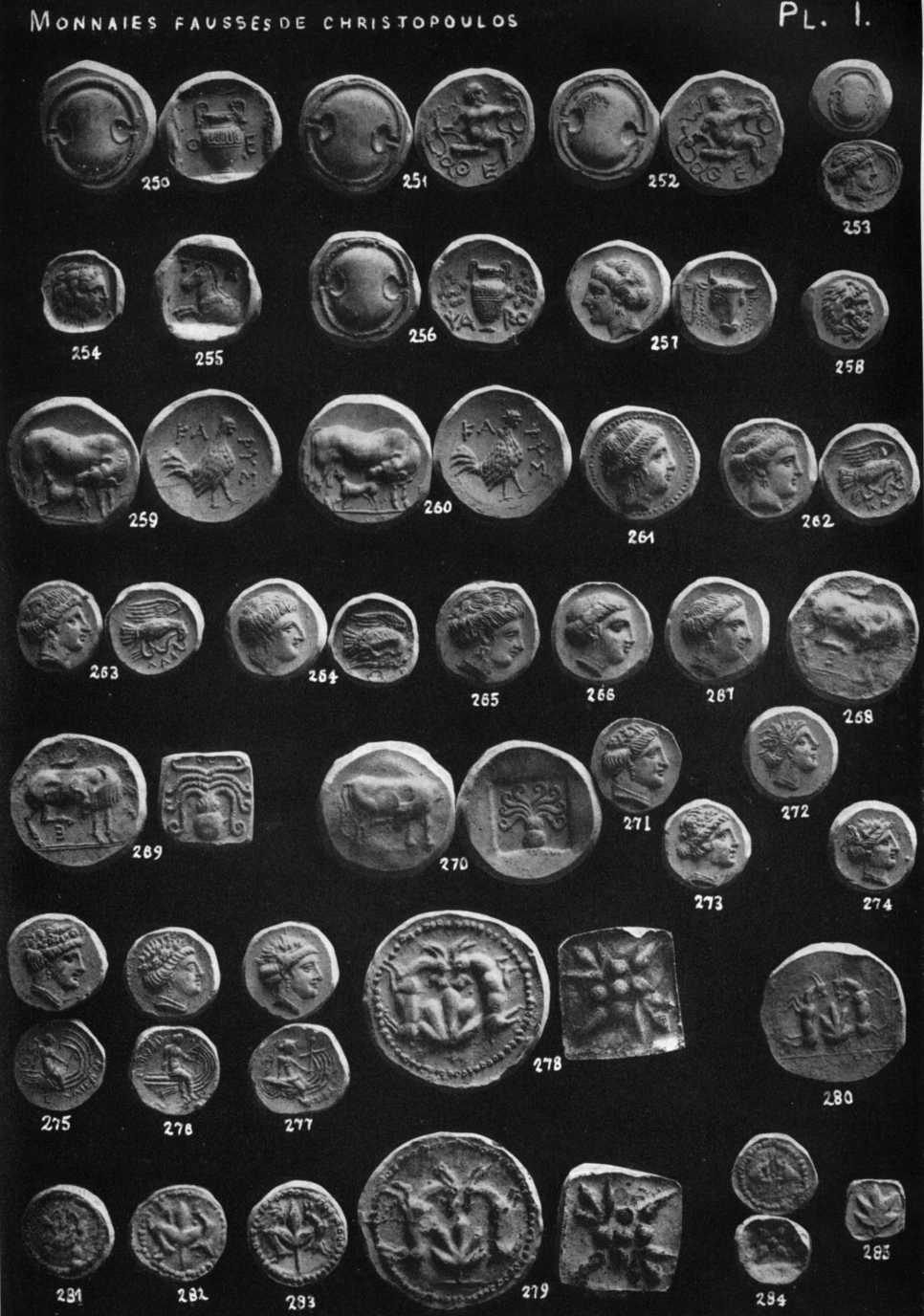 Plate I of false coins