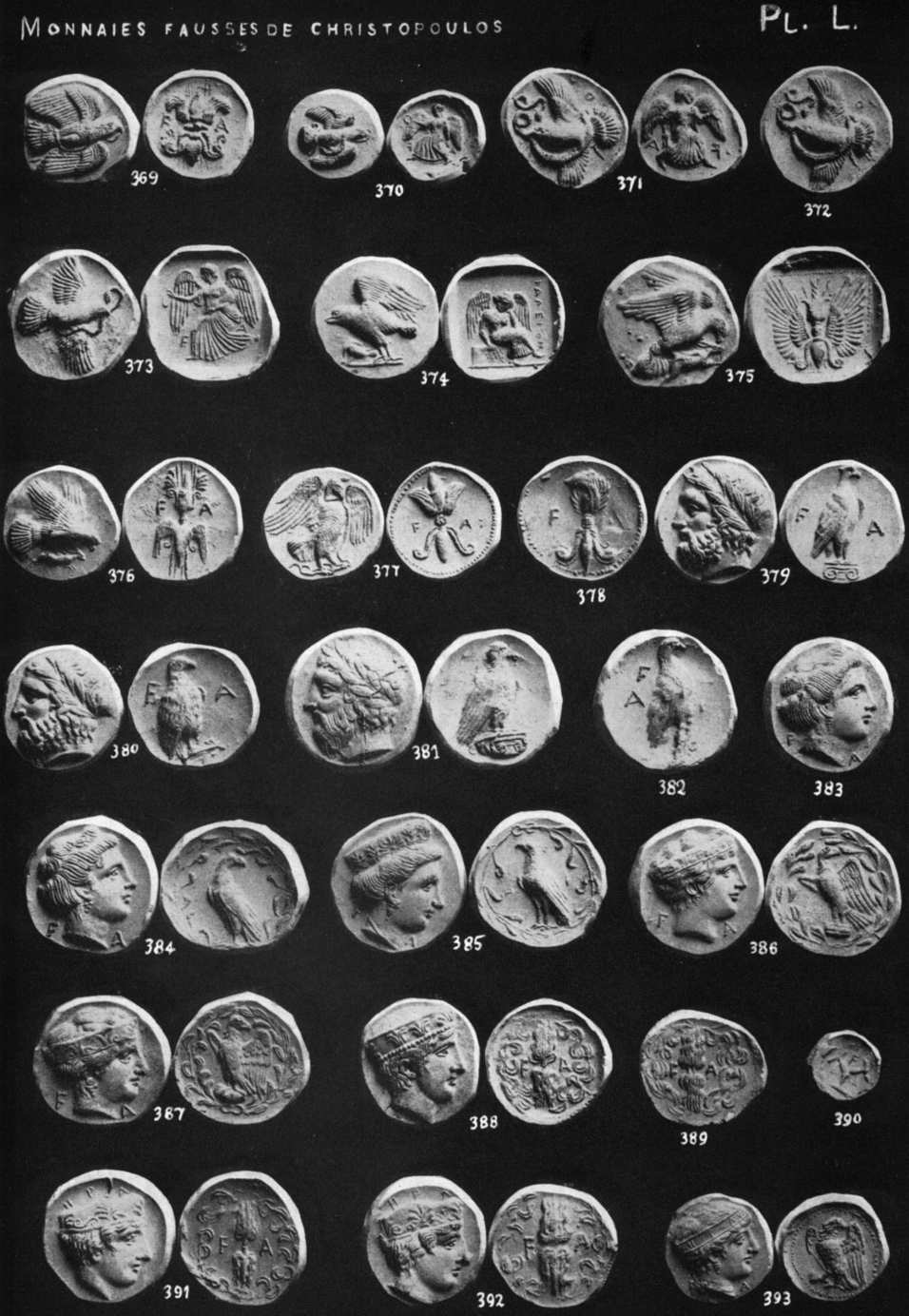 Plate L of false coins