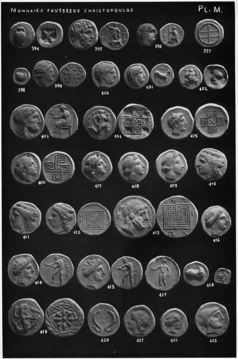 Plate M of false coins
