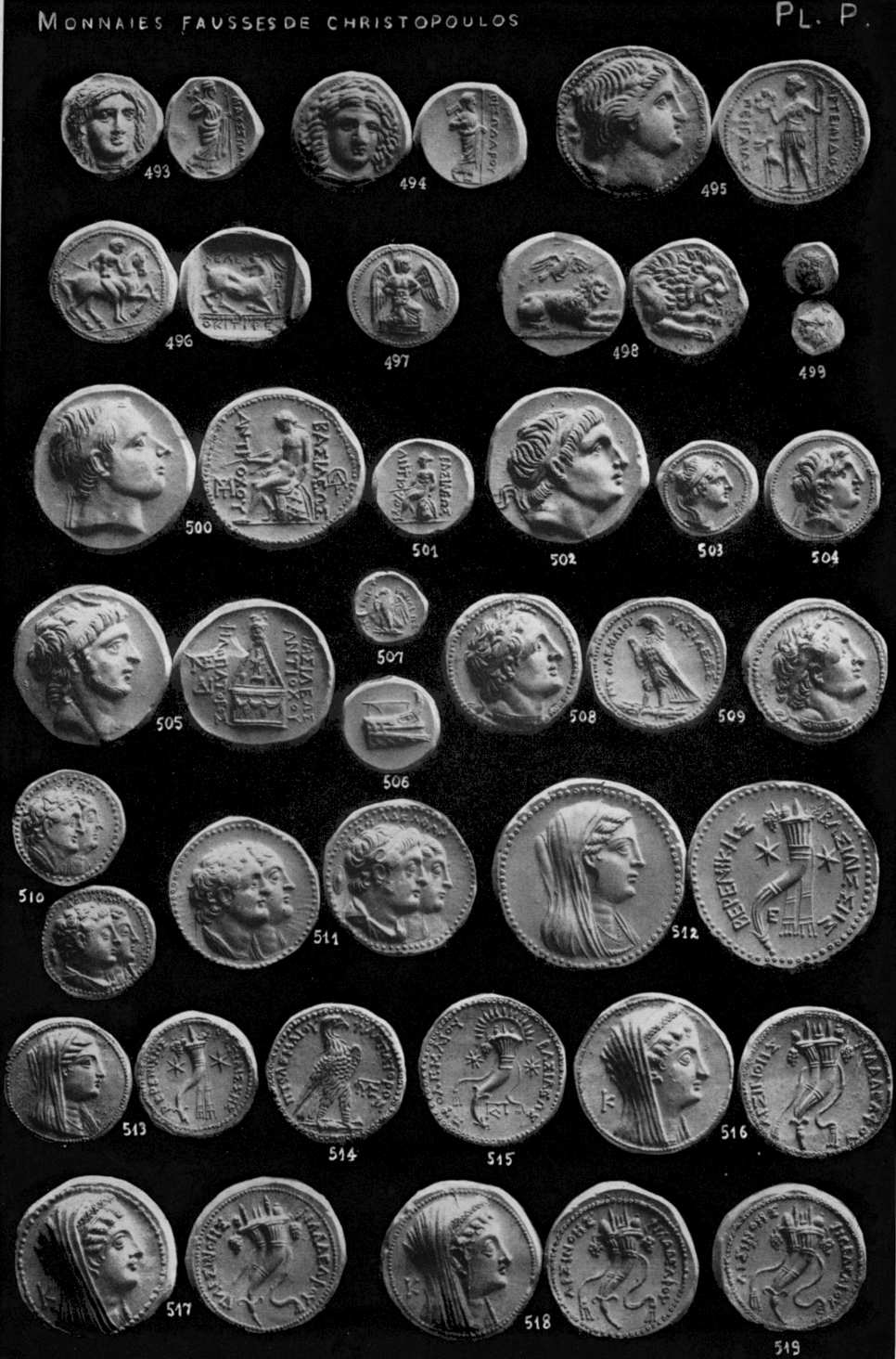 Plate P of false coins